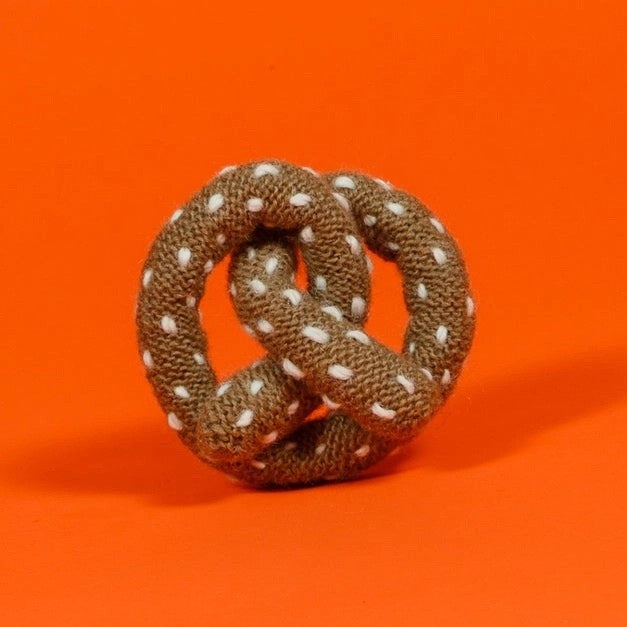 Hand Knit Pretzel Dog Toy