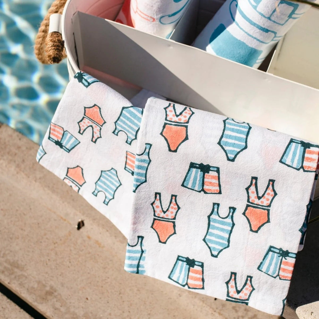 Swimsuits Block Print Tea Towel