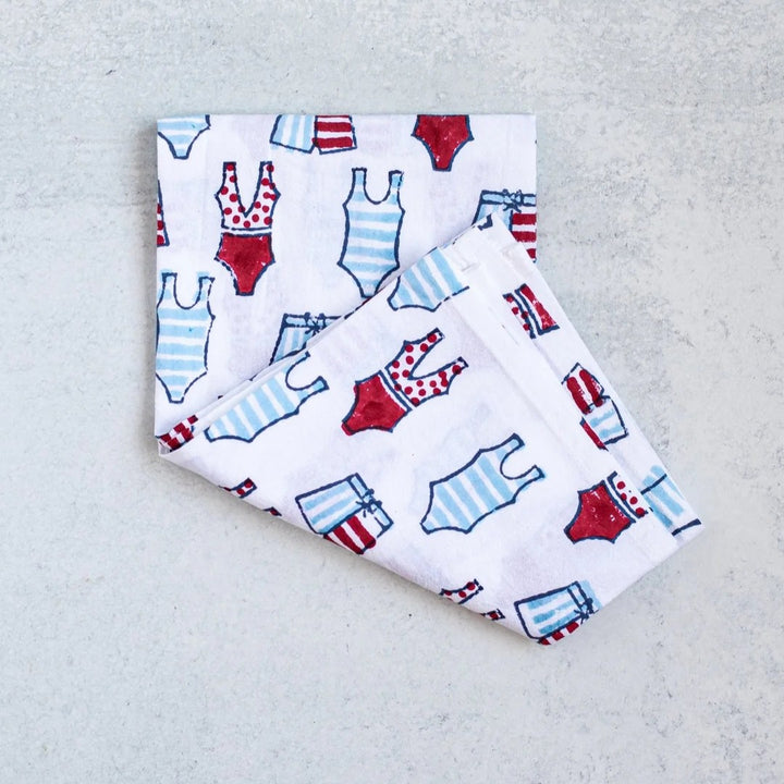 Swimsuits Block Print Tea Towel