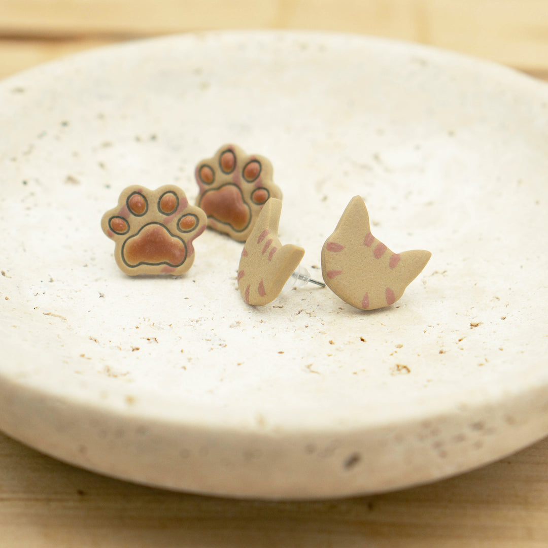 Cat Clay Earrings