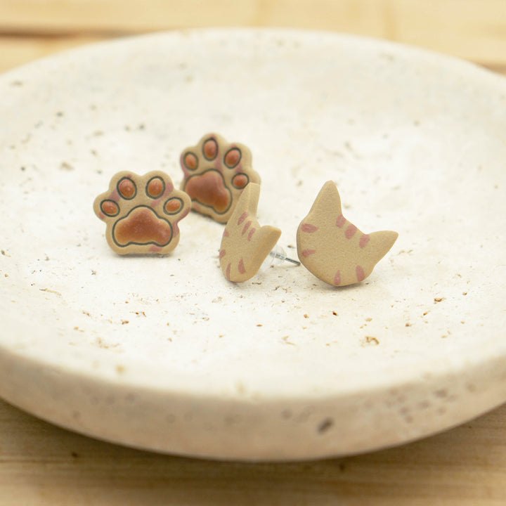 Cat Clay Earrings