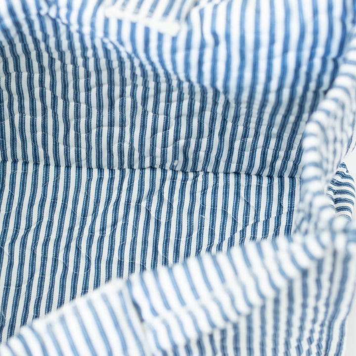 Ticking Stripe Quilted Tote Bag