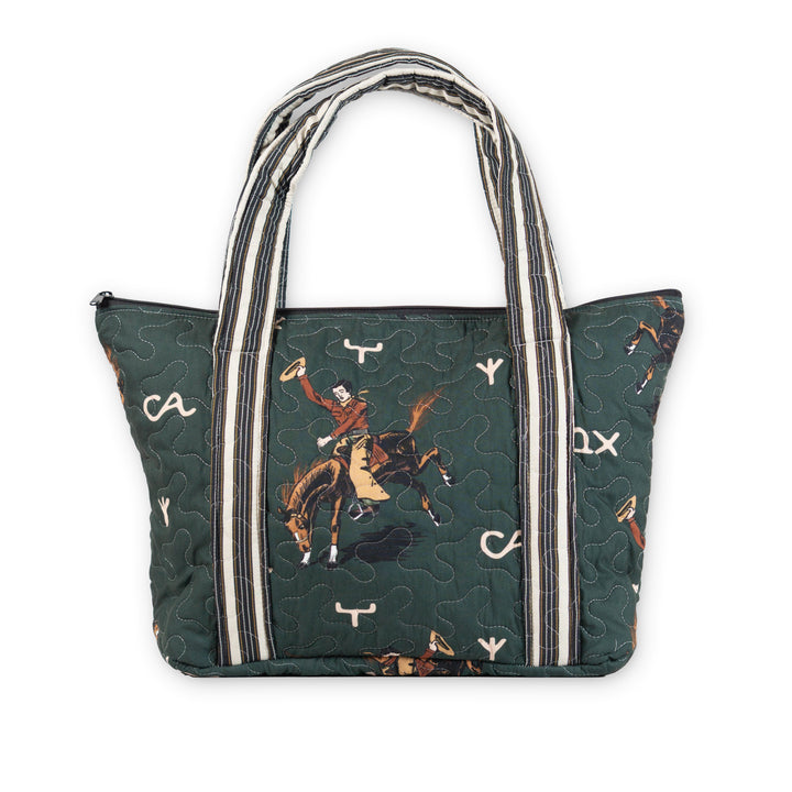 Lazy J Quilted Zipper Tote